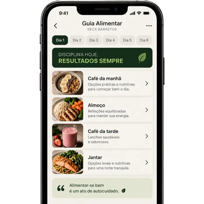 Guia alimentar do Seca Barretos no celular